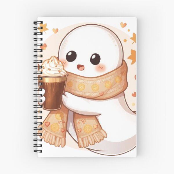 Item preview, Cute Cozy Ghost Coffee Deluxe Sticker | Luxury Kawaii Autumn Ghost designed and sold by Stylestickers55.