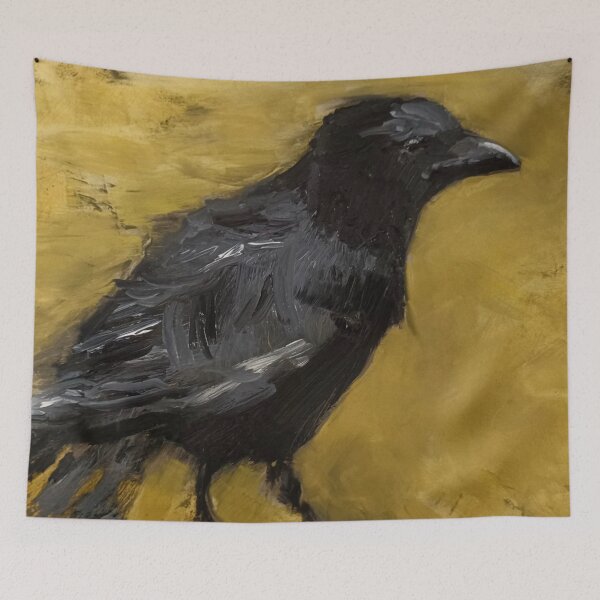 Item preview, Striking Raven in Black and Gold Original Art designed and sold by BuckaBaby.