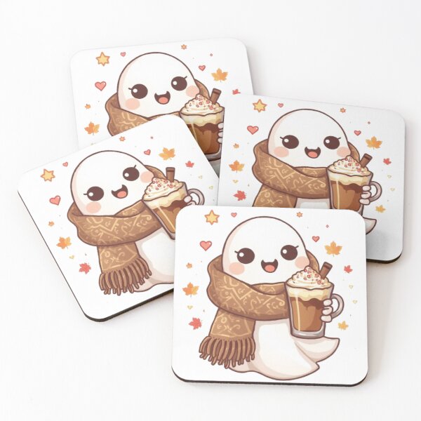 Item preview, Deluxe Cozy Ghost Coffee | Cute Kawaii Ghost Autumn Sticker designed and sold by Stylestickers55.