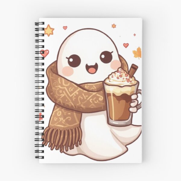Item preview, Deluxe Cozy Ghost Coffee | Cute Kawaii Ghost Autumn Sticker designed and sold by Stylestickers55.