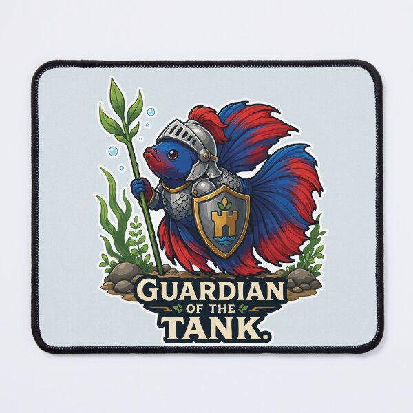 Item preview, Guardian of the Tank Funny Betta Fish designed and sold by SimplePoDesign.