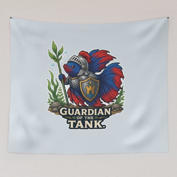 Item preview, Guardian of the Tank Funny Betta Fish designed and sold by SimplePoDesign.