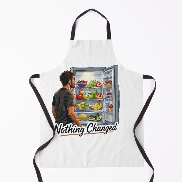 Item preview, Nothing Changed Funny Man Looking into Full Fridge Illustration designed and sold by Northern Glow Art.