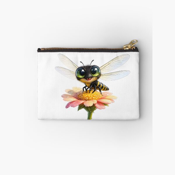 Item preview, Cute Big Eyed Bee On Flower Illustration designed and sold by canvahub.