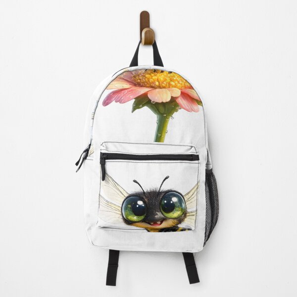 Item preview, Cute Big Eyed Bee On Flower Illustration designed and sold by canvahub.