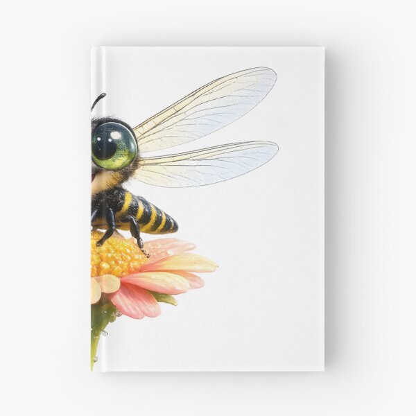 Item preview, Cute Big Eyed Bee On Flower Illustration designed and sold by canvahub.