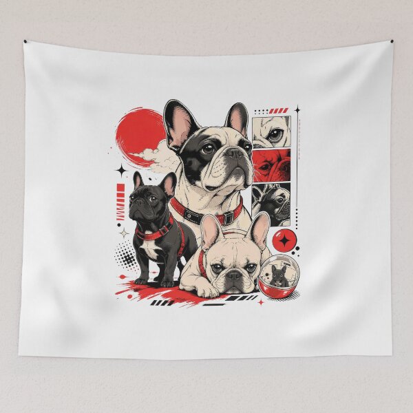 Item preview, Harajuku French Bulldog Urban Kawaii Dog Art designed and sold by AntiqueImages.