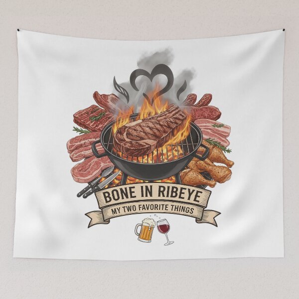 Item preview, Bone In Ribeye My Two Favorite Things Grill Typography designed and sold by Exquisite Design Studio „Paculówka”.