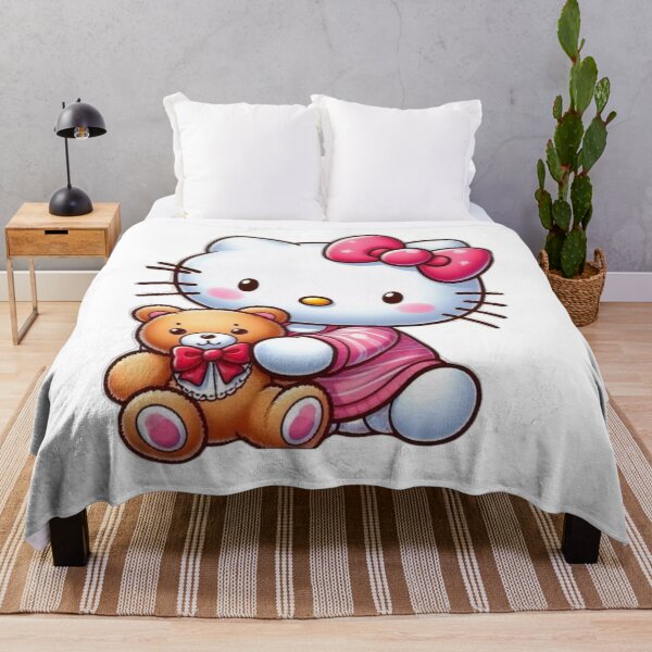 Item preview, White Kitty With Teddy Bear designed and sold by nyxium-art.