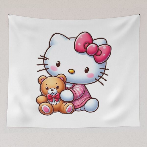 Item preview, White Kitty With Teddy Bear designed and sold by nyxium-art.