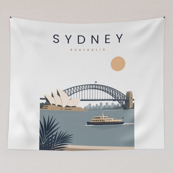 Item preview, Sydney skyline with Opera House and Harbour Bridge designed and sold by Rue Market.