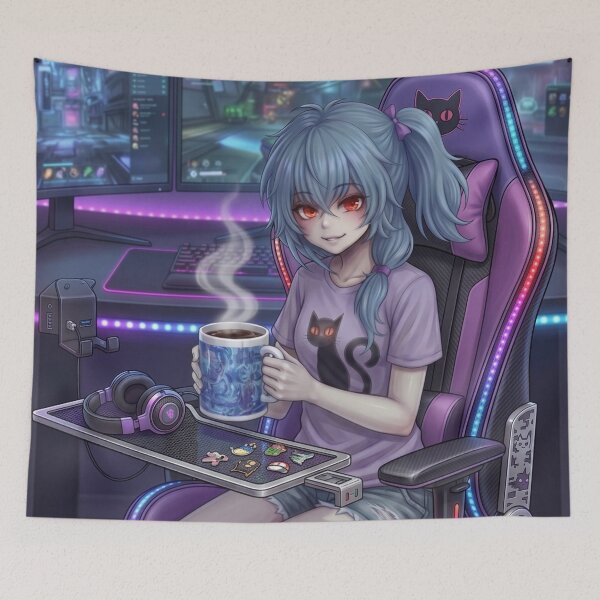 Item preview, Aoba Akane – Night Gaming Mode with Yuki Mug 青葉アカネ – ユキのカップと夜のゲーミングモード designed and sold by dragon580.