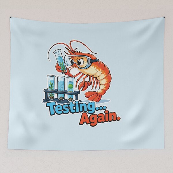 Item preview, Testing Again Funny Shrimp Aquarium designed and sold by SimplePoDesign.