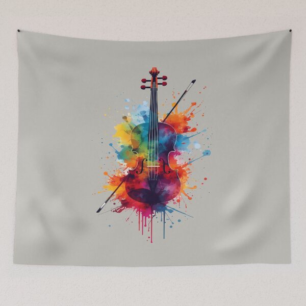 Item preview, Colorful Violin - Artistic Music Splash - World Music Day designed and sold by Art-Arcade6.