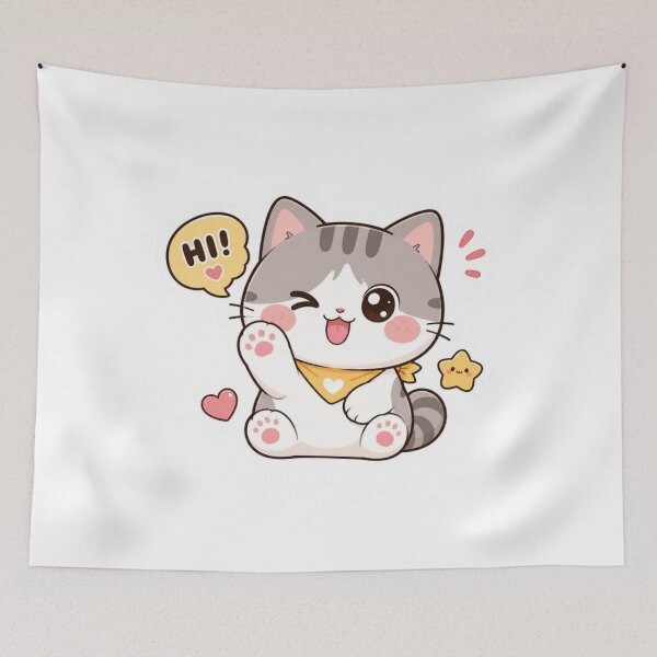 Item preview, Happy Kawaii Cat Sticker designed and sold by nyxium-art.
