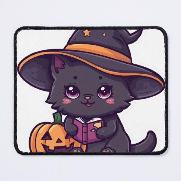 Item preview, Cute Black Cat Witch Kawaii Sticker | Adorable Halloween Cat Mascot designed and sold by Stylestickers55.