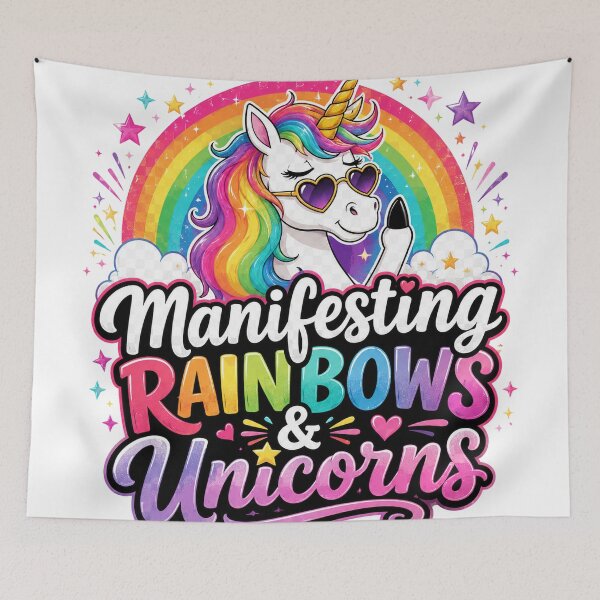 Item preview, Manifesting Rainbows and Unicorns Cute Rainbow Unicorn designed and sold by DesignsO'Random.