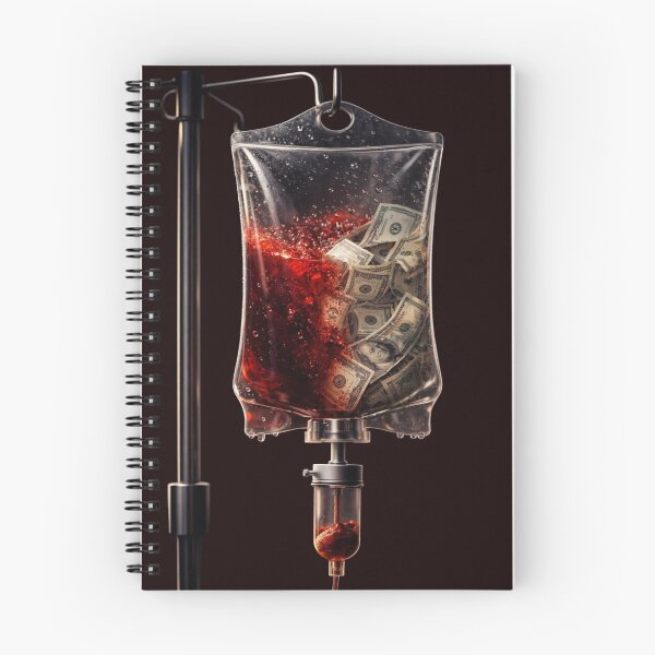 Item preview, Blood and Dollar Infusion - Dark and Surreal Conceptual Art designed and sold by RAYBIL.