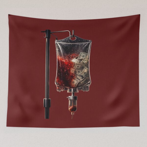 Item preview, Blood and Dollar Infusion - Dark and Surreal Conceptual Art designed and sold by RAYBIL.