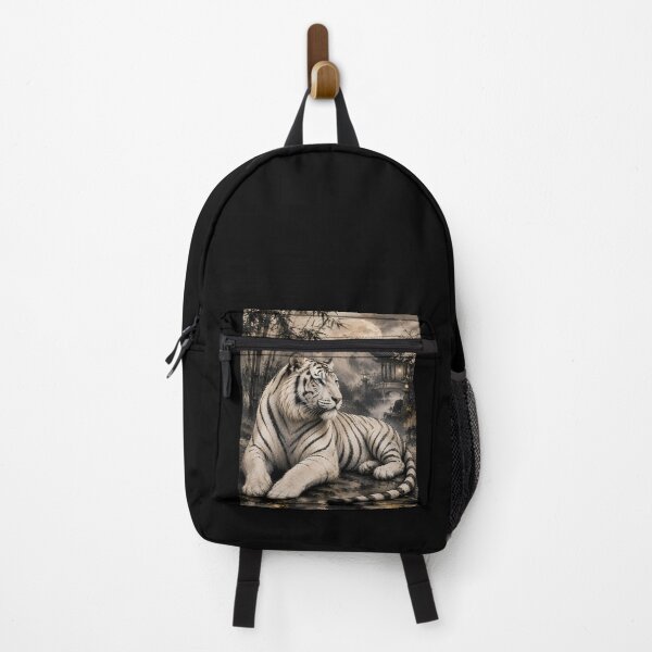 Item preview, Majestic White Tiger Under the Moon | Traditional Chinese Ink Painting designed and sold by ManJiangHong.