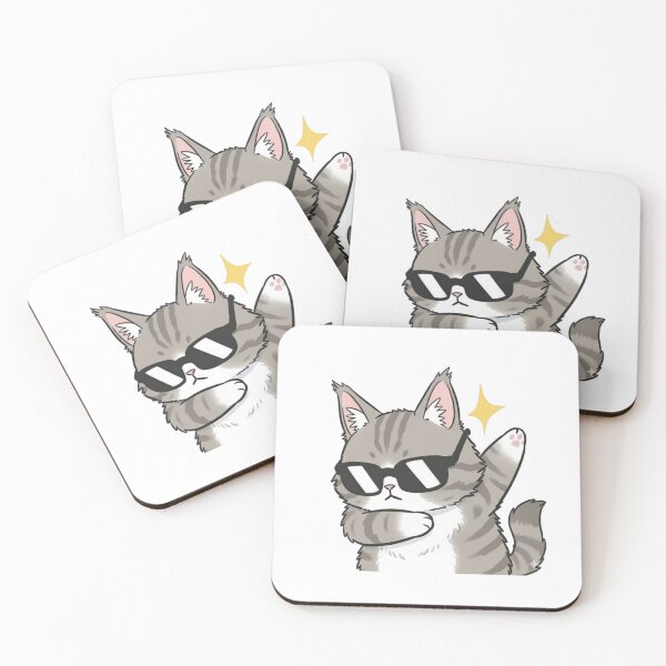 Item preview, Cool Cat Sunglasses Sticker designed and sold by nyxium-art.