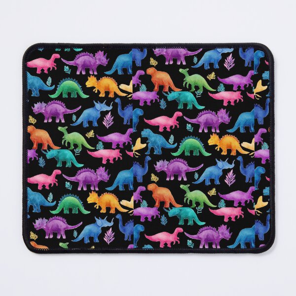 Item preview, Dinosaur Rainbow Watercolor BlackBG designed and sold by Hunkie Punkie Designs.