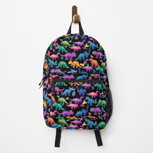 Item preview, Dinosaur Rainbow Watercolor BlackBG designed and sold by Hunkie Punkie Designs.