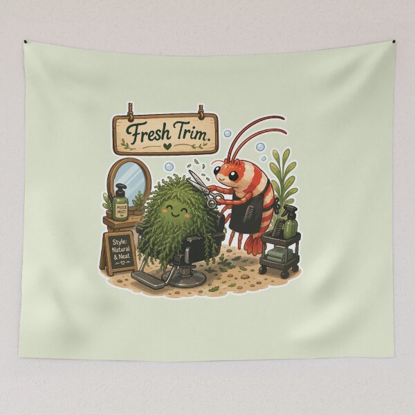 Item preview, Fresh Trim Funny Moss Barber Shrimp designed and sold by SimplePoDesign.