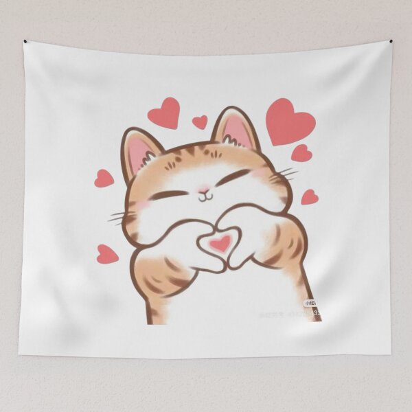 Item preview, Orange Cat Love Sticker designed and sold by nyxium-art.