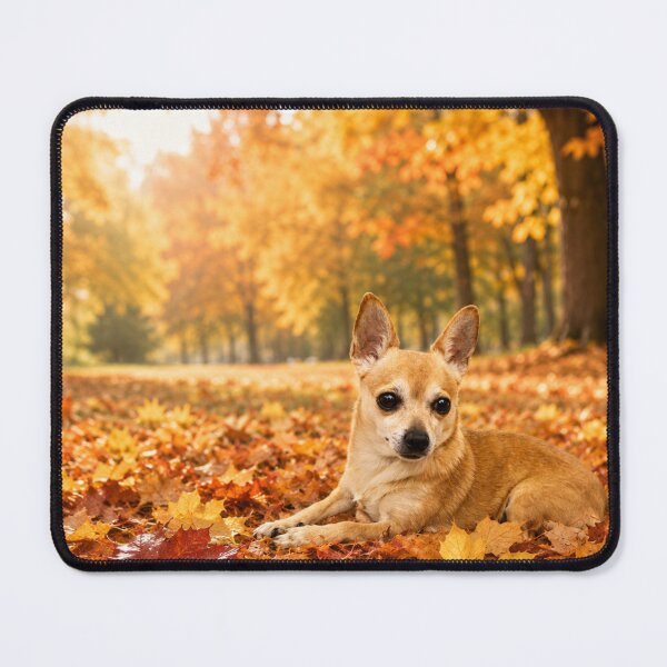 Item preview, Chihuahua in the autumn leaves designed and sold by Animal Passion Designs.