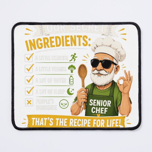 Item preview, Our Secret Ingredients – Funny Senior Health Chef T-Shirt | Healthy Aging Humor Gift for Seniors designed and sold by justsuestudio.