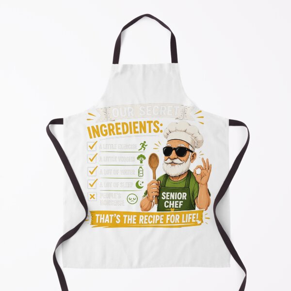 Item preview, Our Secret Ingredients – Funny Senior Health Chef T-Shirt | Healthy Aging Humor Gift for Seniors designed and sold by justsuestudio.