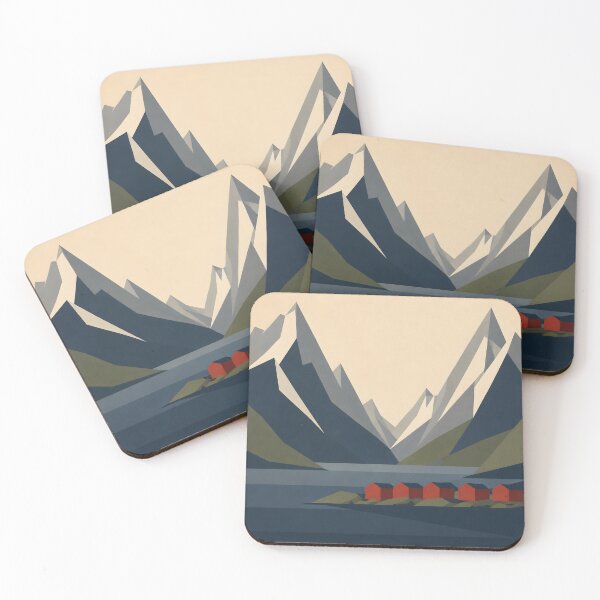 Item preview, Lofoten Islands Wall Art – Reine Fjord Minimalist Travel Poster Norway Nordic Print designed and sold by Martin's_Design.