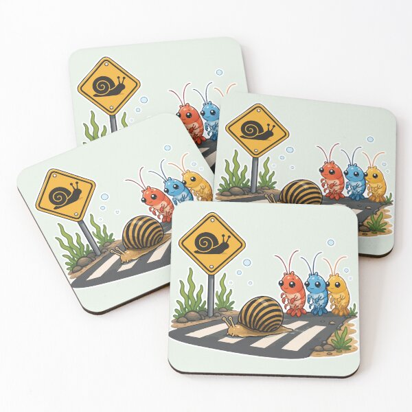 Item preview, Snail Crossing Aquarium Shrimp Crossing designed and sold by SimplePoDesign.