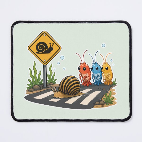 Item preview, Snail Crossing Aquarium Shrimp Crossing designed and sold by SimplePoDesign.