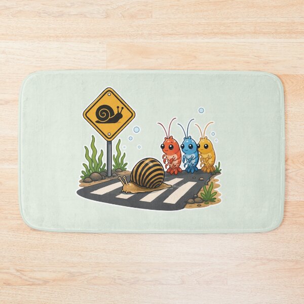 Item preview, Snail Crossing Aquarium Shrimp Crossing designed and sold by SimplePoDesign.