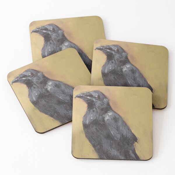 Item preview, Majestic Raven Portrait in Gold Original Painting designed and sold by BuckaBaby.
