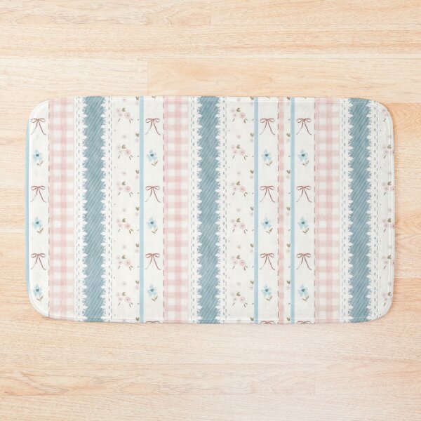 Item preview, Pastel Cottagecore Floral Stripe Pattern | Blue & Blush Vintage Bow Design designed and sold by StudiobyTara.