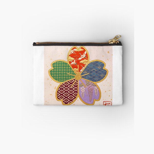 Item preview, Sakura — Japanese Cherry Blossom Crest Art Print | Crane & Wisteria Kamon Pattern designed and sold by KimonoKotoba.