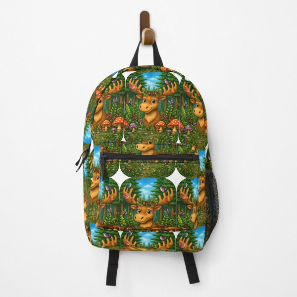 Item preview, Happy Forest Moose | Enchanted Woodland Nature Art designed and sold by Clothes With Smiling Animals Walt Gral.