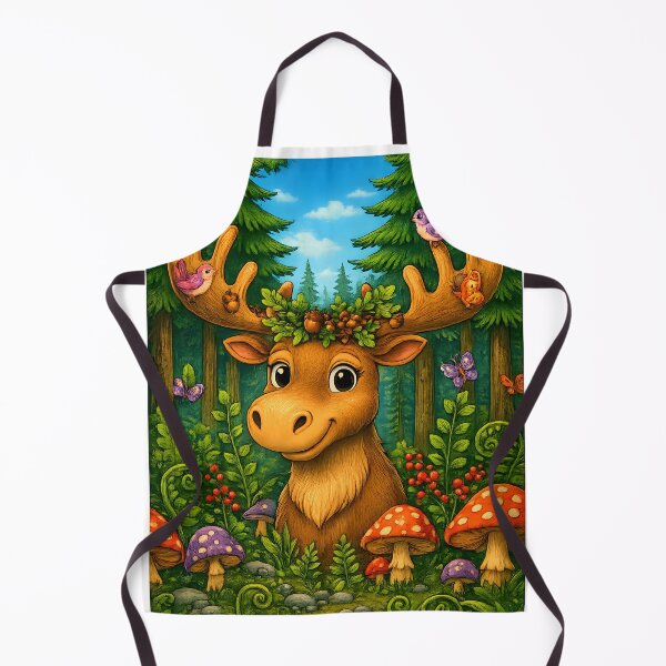 Item preview, Happy Forest Moose | Enchanted Woodland Nature Art designed and sold by Clothes With Smiling Animals Walt Gral.