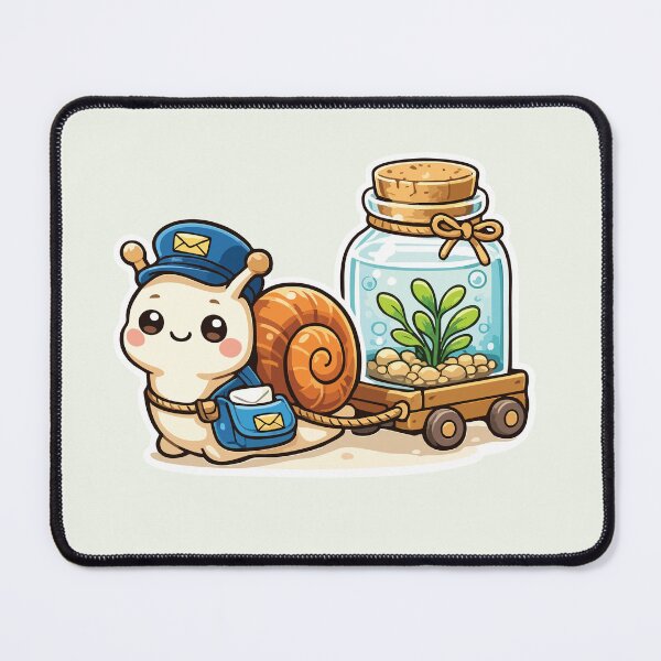 Item preview, Snail Mail Cute Aquarium Mail Carrier designed and sold by SimplePoDesign.
