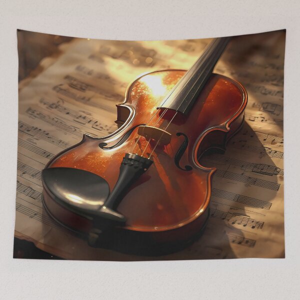 Item preview, Vintage Violin on Sheet Music – World Music Day designed and sold by Art-Arcade6.
