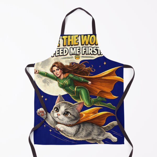 Item preview, Save the World? Feed Me First – Superhero Cat designed and sold by thirtyonestars.