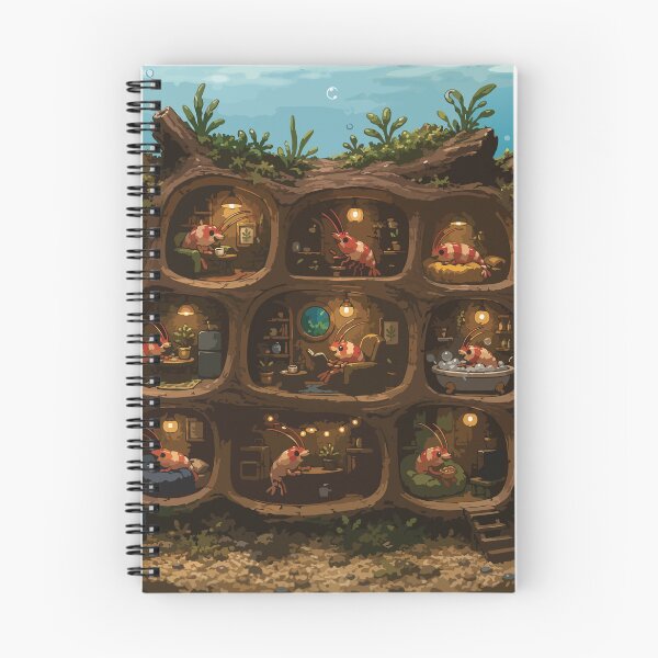 Item preview, Shrimp Treehouse Cozy Aquarium Shrimp Village designed and sold by SimplePoDesign.