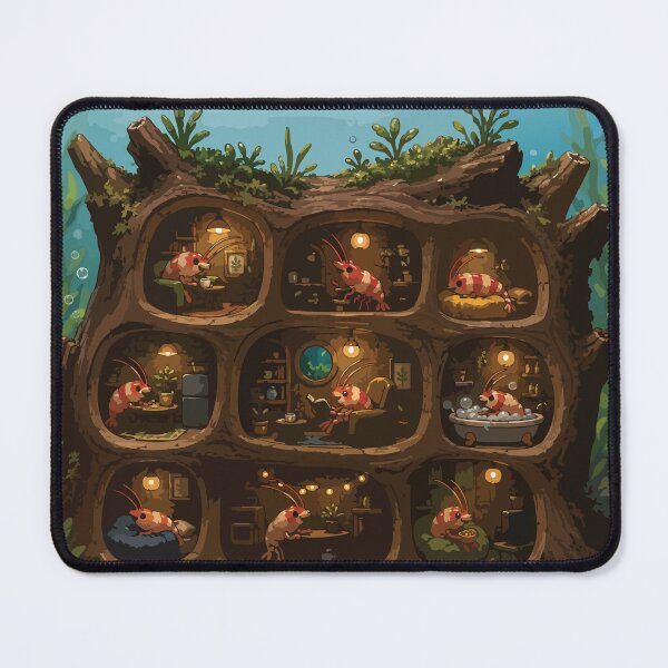 Item preview, Shrimp Treehouse Cozy Aquarium Shrimp Village designed and sold by SimplePoDesign.