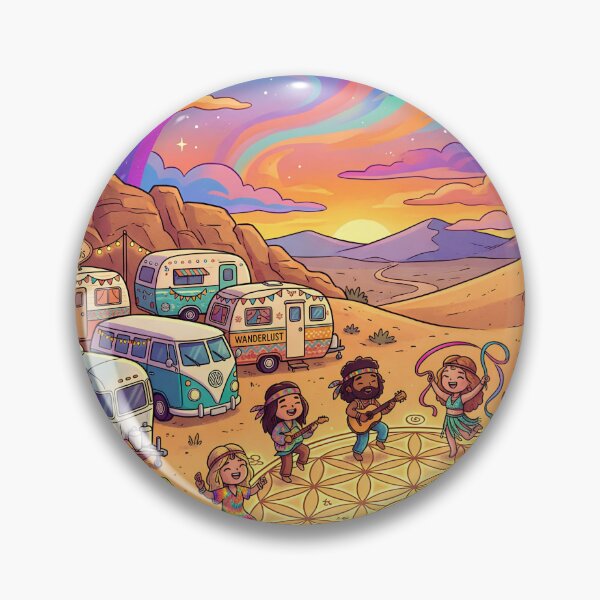 Item preview, Whimsical Boho Desert Festival Wall Art | Rainbow Meditation Print | Retro Camper Decor | Colorful Bohemian Home Art designed and sold by ChloeDesigns401.