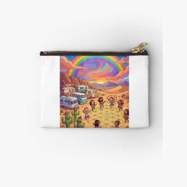 Item preview, Whimsical Boho Desert Festival Wall Art | Rainbow Meditation Print | Retro Camper Decor | Colorful Bohemian Home Art designed and sold by ChloeDesigns401.
