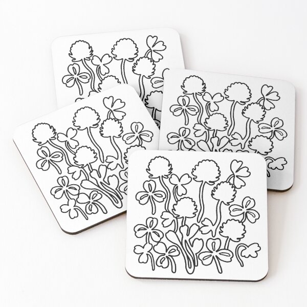 Item preview, Whimsical Clover Flowers | Bold Minimal Botanical Line Art designed and sold by IwonaKpn.