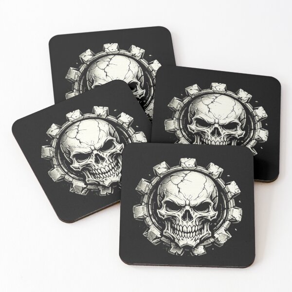 Item preview, Dark Industrial Gear and Cracked Skull designed and sold by Munib320.